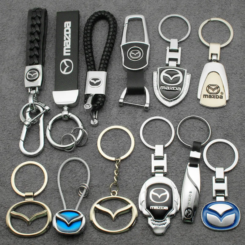 Metal/Leather Keychain Hand-Woven Key Rope Key Ring Key Holder For Mazda Axela 2 3 5 6 MS CX30 CX3 CX5 CX9 MX5 MX3 BK NC ER GH