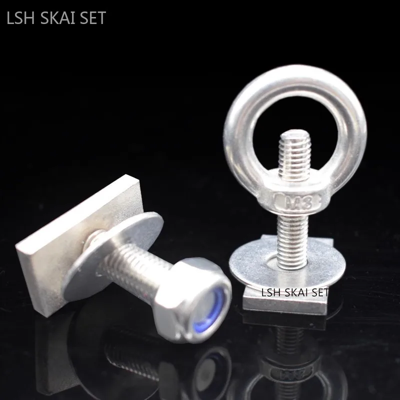 4Pcs T-bolts Crossbars Luggage Rack Slide Rail Bolts Roof Platform Expansion Lifting Ring Nuts Brackets Screw Hardware Fasteners