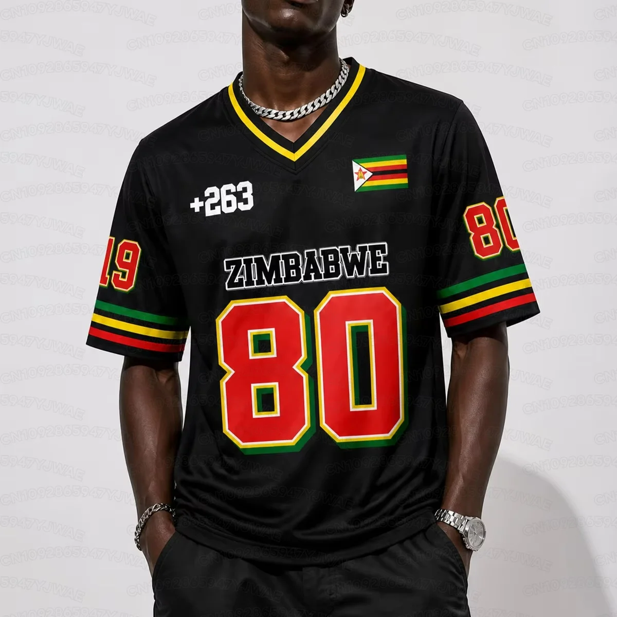 Summer Men's Women's Zimbabwean Soccer Fans Soccer Jersey Fans Game Day Outfit Short Sleeve T-shirt Tops  Streetwear Jersey