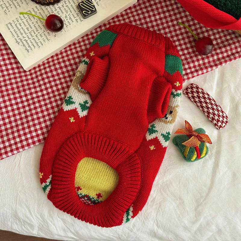 Christmas Dog Sweater Winter Warm Pet Clothes for Small Dogs Cats Soft Puppy Pullover Chihuahua Teddy Bichon Yorkies Clothing
