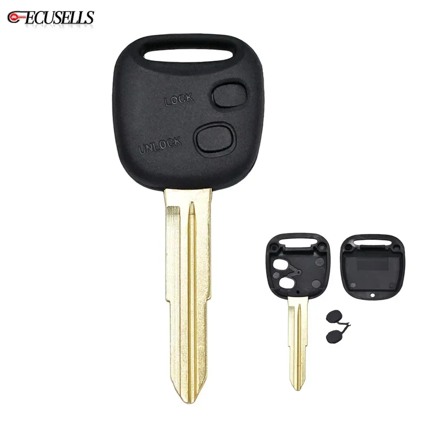 Ecusells 2 Button New Replacement Remote Key Shell Case Fob Smart Car Key Housing Cover with Uncut Blade for Daihatsu for Toyota