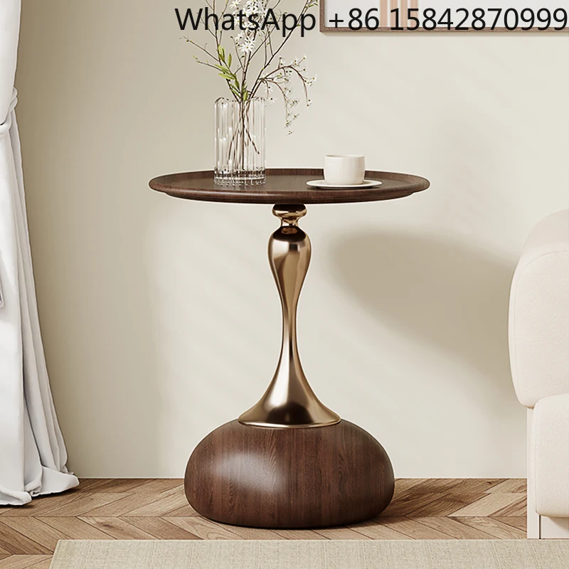 

Small round table, bedside table in the corner of the living room