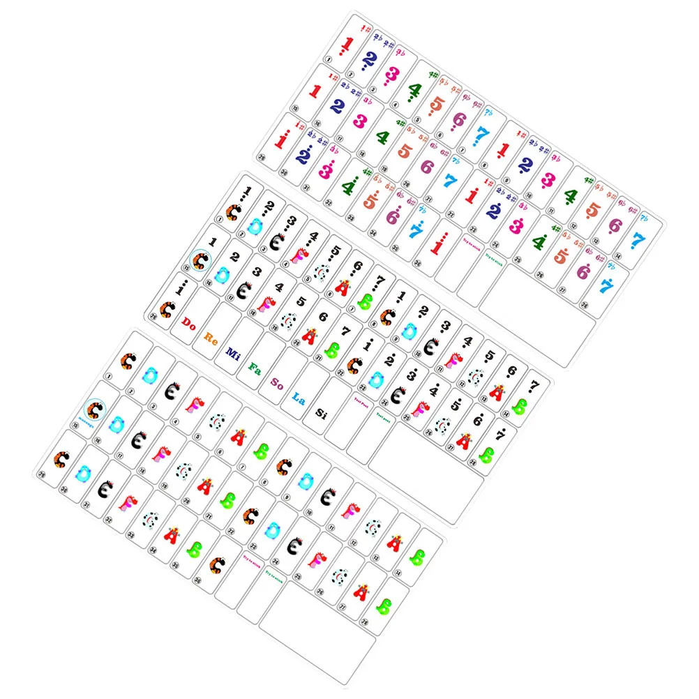 

3Pcs Beginner-Friendly Piano Keyboard Note Stickers High-Quality Decals for Process
