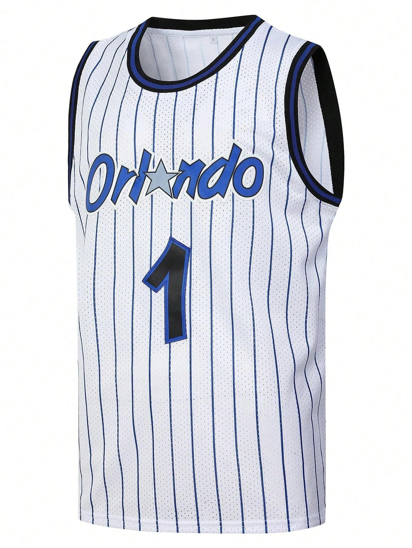 Retro McGrady 1 Orlando Magic Jersey White Blue Striped 3d printed Name Number Sports Uniform Casual Vest Kids and Men Women