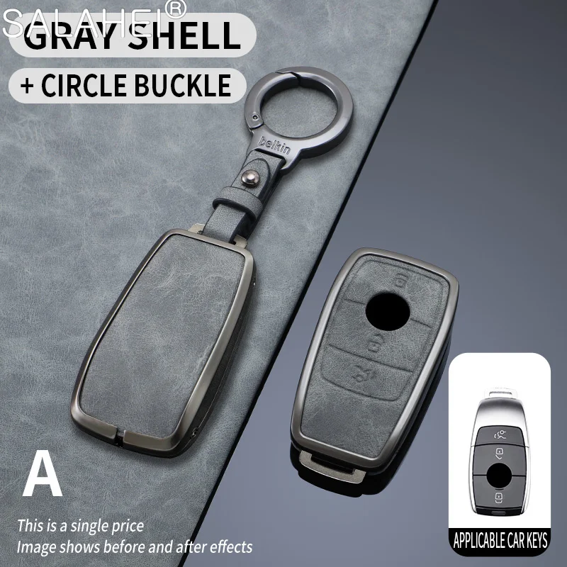 3 Button Alloy Car Key Case Cover Accessory For Mercedes Benz A C E S G Class GLC CLE CLA GLB GLS W177 W205 W213 W222 X167 AMG
