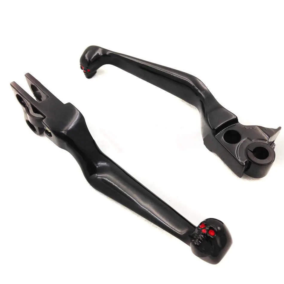 Skull Brake Clutch Handle Levers For 1996-2003 02 Harley Sportster XL 883 1200 FXDL Dyna Low Rider FLHR Road King Ultra Touring