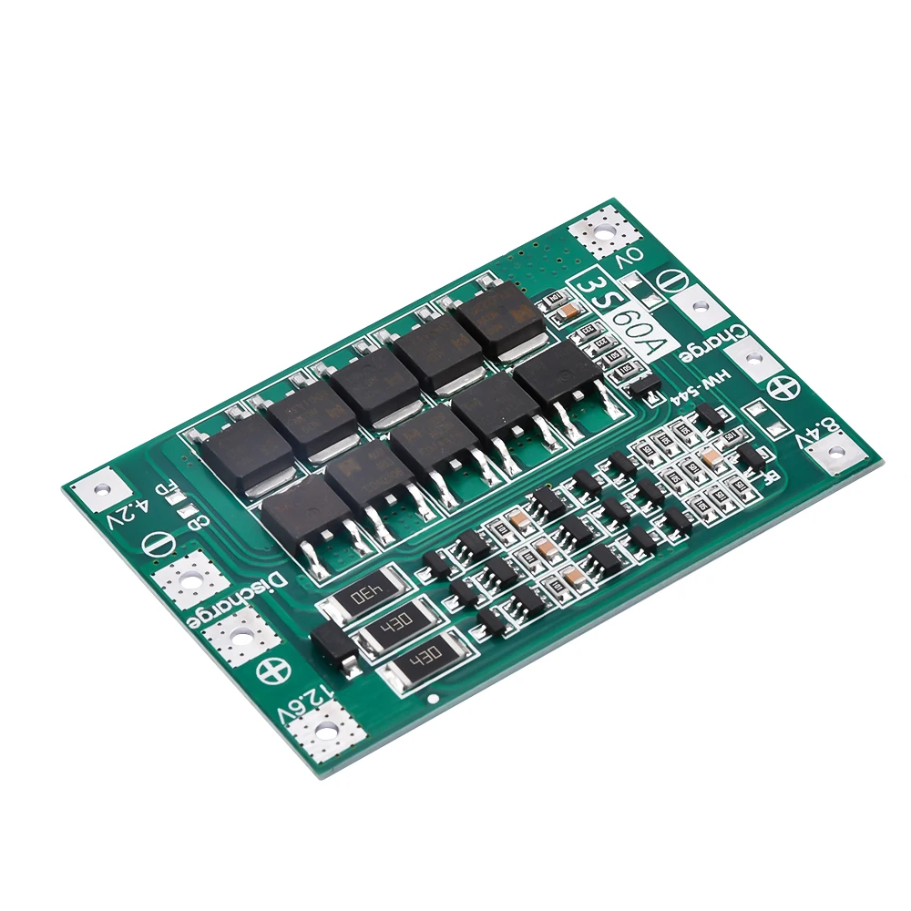 3S 60A Li-ion Lithium Battery Charger Protection Board 18650 BMS For Drill Motor 12.6V With Balance