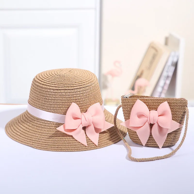 Panama Summer Baby Hat Straw Baby Girl Cap Fashion Lace Bow Children Beach Cap Princess Baby Hats and Caps Kids Hats