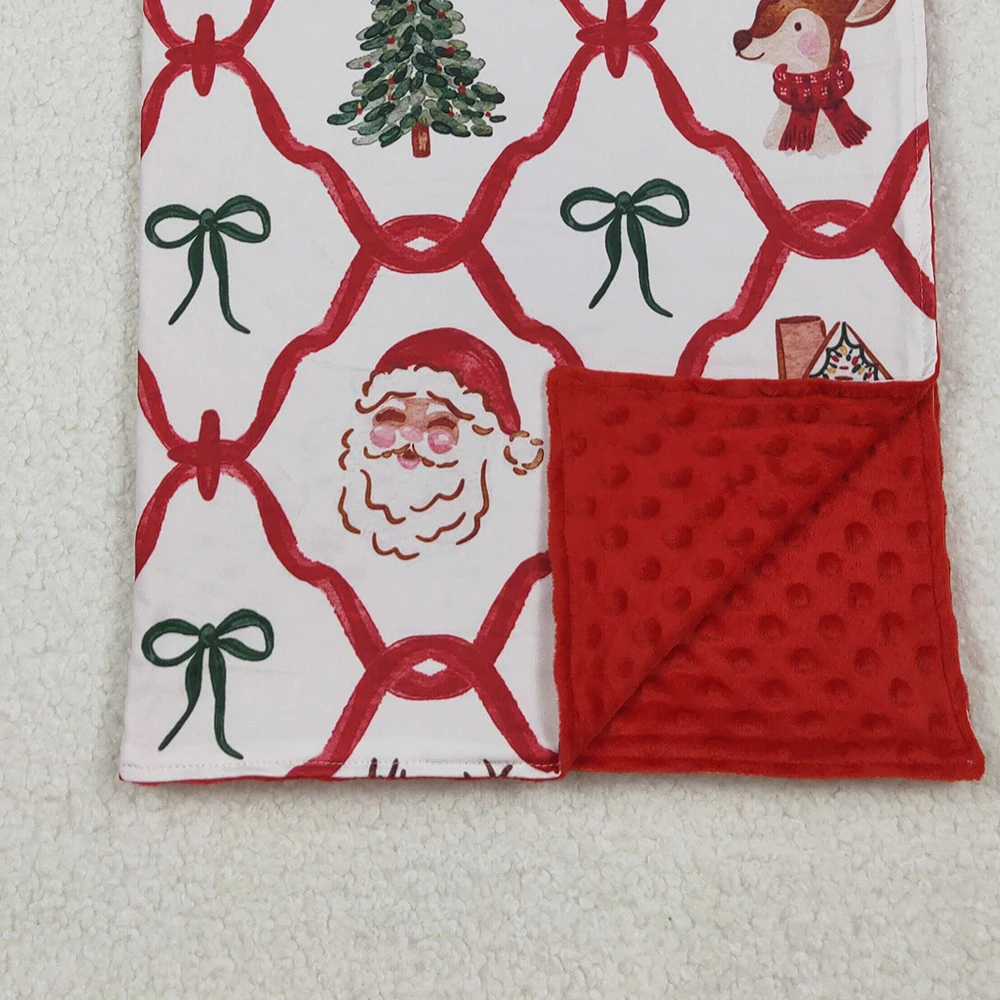 Couvertures de noël pour bébé, literie pour enfants, polaire, cerf, père noël, canne à sucre imprimée, flanelle, Plaid pour enfants, Boutique, couette fine rouge
