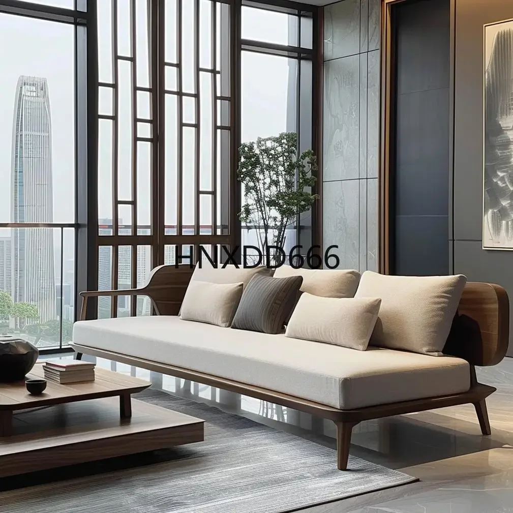 North American black walnut new Chinese zen modern reception living room sofa