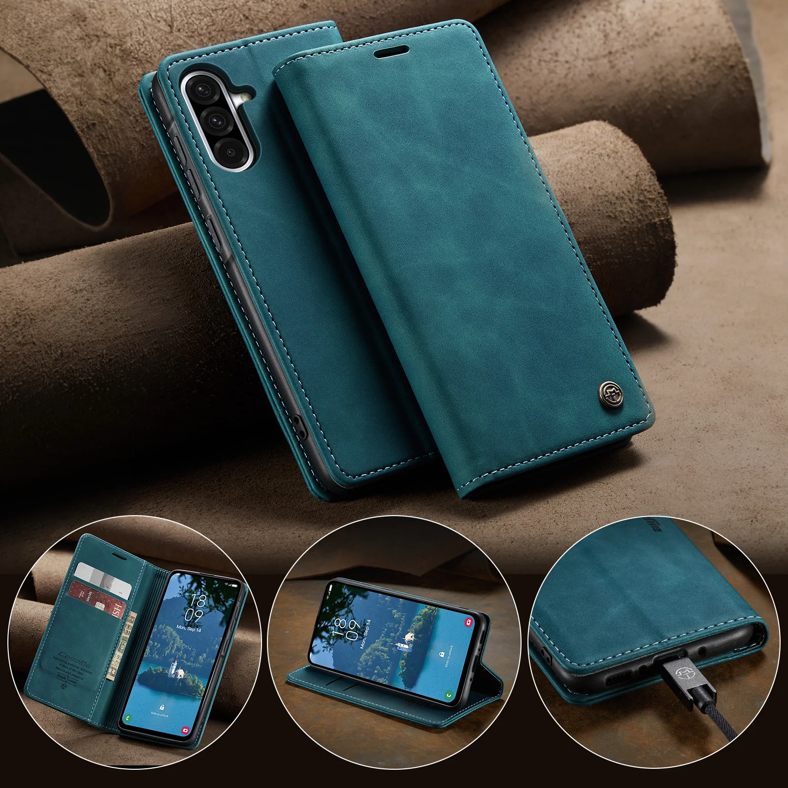 

Caseme-013 For Samsung Galaxy A12 A13 A14 A15 A16 A21 A22 A23 A24 A25 A26 A31 A32 A33 A34 A54 A55 A56 Card Wallet Case Cover