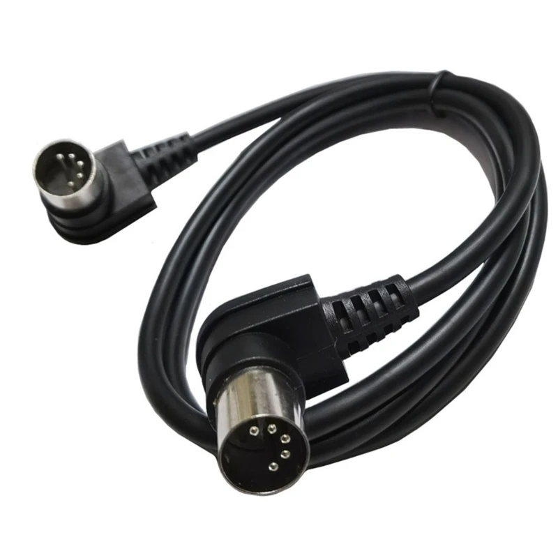 Double 90 Degree Right Angled MIDI Cable DIN Plug Socket Audio Extension Cord Wire Male Din-5pin E65C