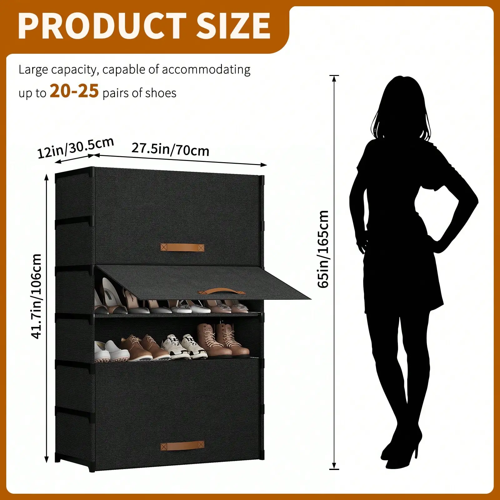 7-Tier Shoe Rack with Dust Cover – Portable Non-Woven Covered Shoe Rack for Closets, Bedrooms, and Entryways