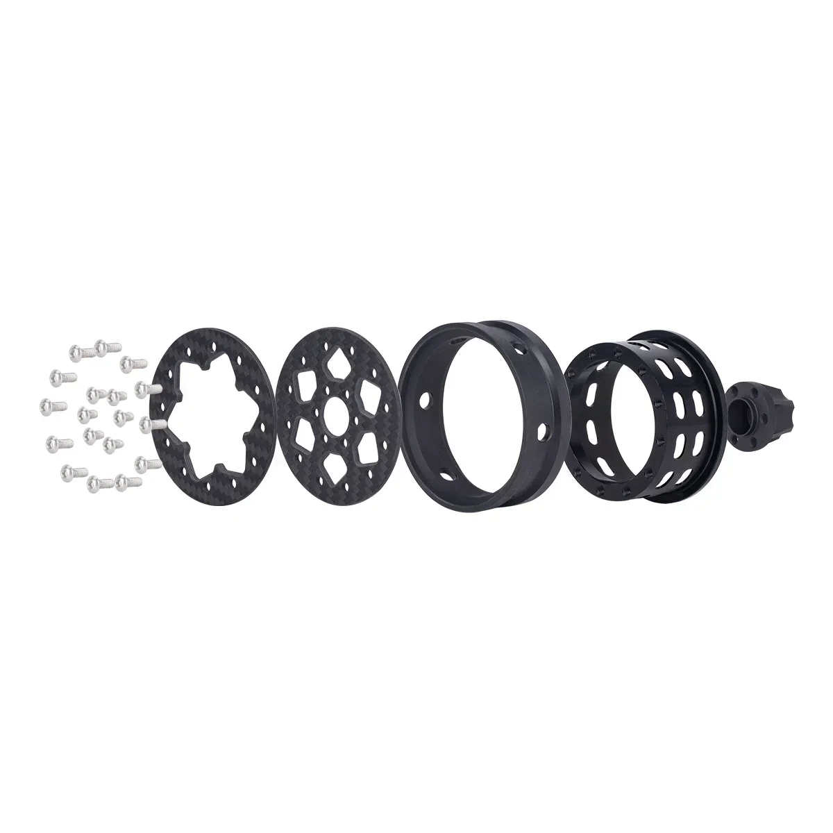 1.9 Inch Carbon Fiber Beadlock Wheel Rims for 1/10 RC Crawler Car Axial SCX10 D90 TRX4 TRX6 Gen8 DIY