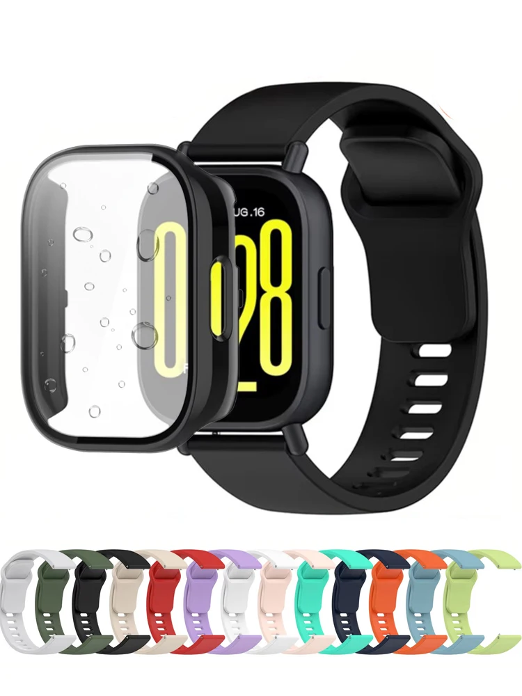Capa + Pulseira de Silicone para Redmi Watch 5 Lite/5 Active, Acessórios para Smartwatch, Pulseira Esportiva, Correia Xiaomi Redmi Watch 5 Active