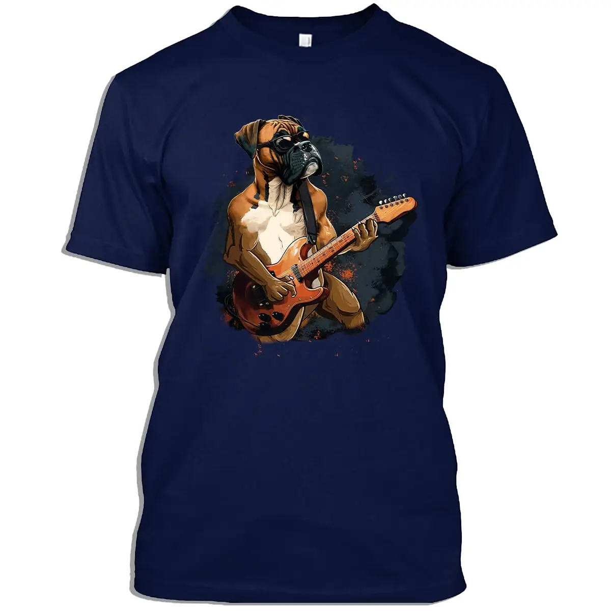 

Boxer Guitarist Tshirt Rock Dog Playing Guitar and Roll Music Gift T-Shirt for Men Women Graphic Y2K oversizedUnisex