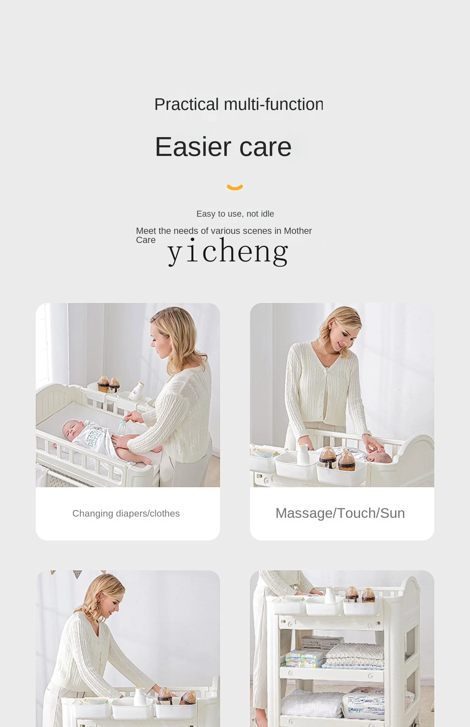 Tqh Luier-Verschoontafel Babyverzorgingsbureau Massage Touch Bad Multifunctioneel Voor Baby Luiers Baby Pasgeboren Wieg