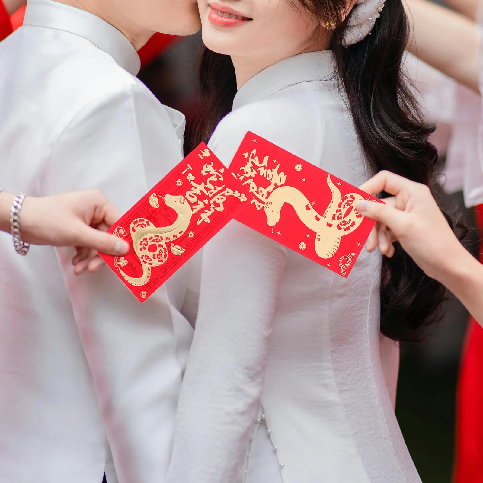 

30Pcs Hot Stamping Red Envelopes Elegant Paper Money Packets for Chinese New Year Weddings Birthdays Year of The Snake