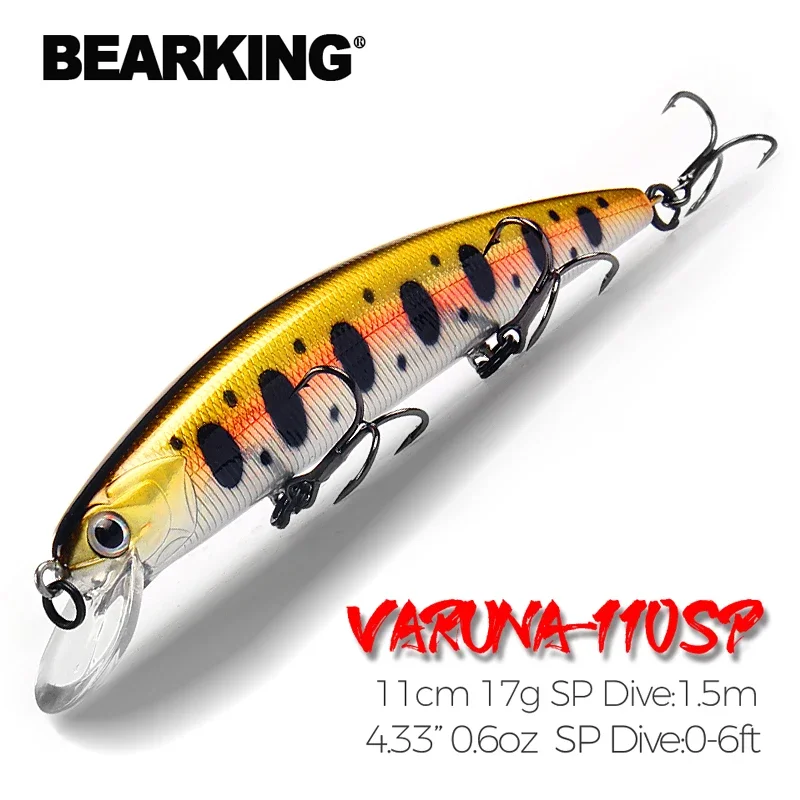

Bearking 11cm 17g diving 1.5m system super weight casting long SP minnow new model Fishing Ropes bait hard wobblers