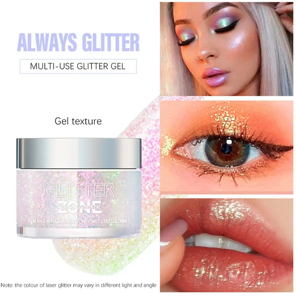 Long-lasting Cabelo Glitter Gel, cintilante sereia lantejoulas, corpo, rosto, olhos, música, festivais, festas, carnavais