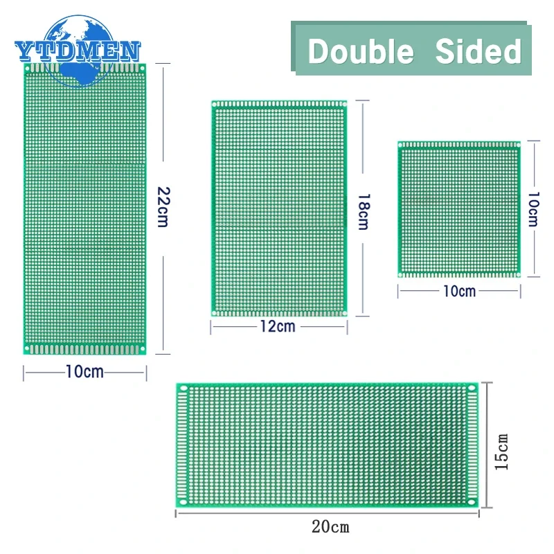 1PCS PCB Prototyp Board Double Side Circuit Boards Green 10x10cm 10x22cm 12x18cm 13x25cm 15x20cm DIY Protoboard Fiberglass Plate