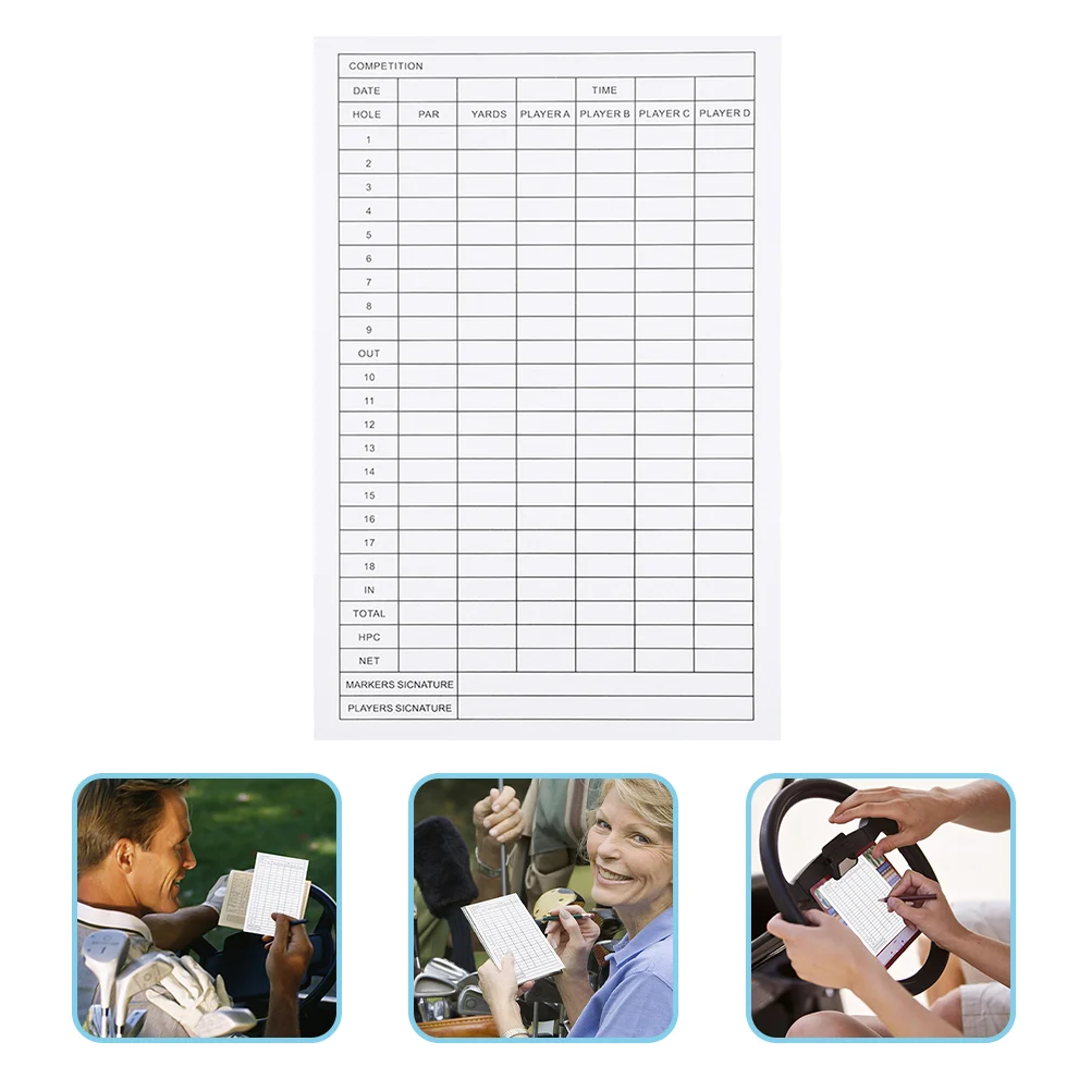 

10 Pcs Record Card Golf Scorecard Ball Cards Coated Paper Competition Scorecards
