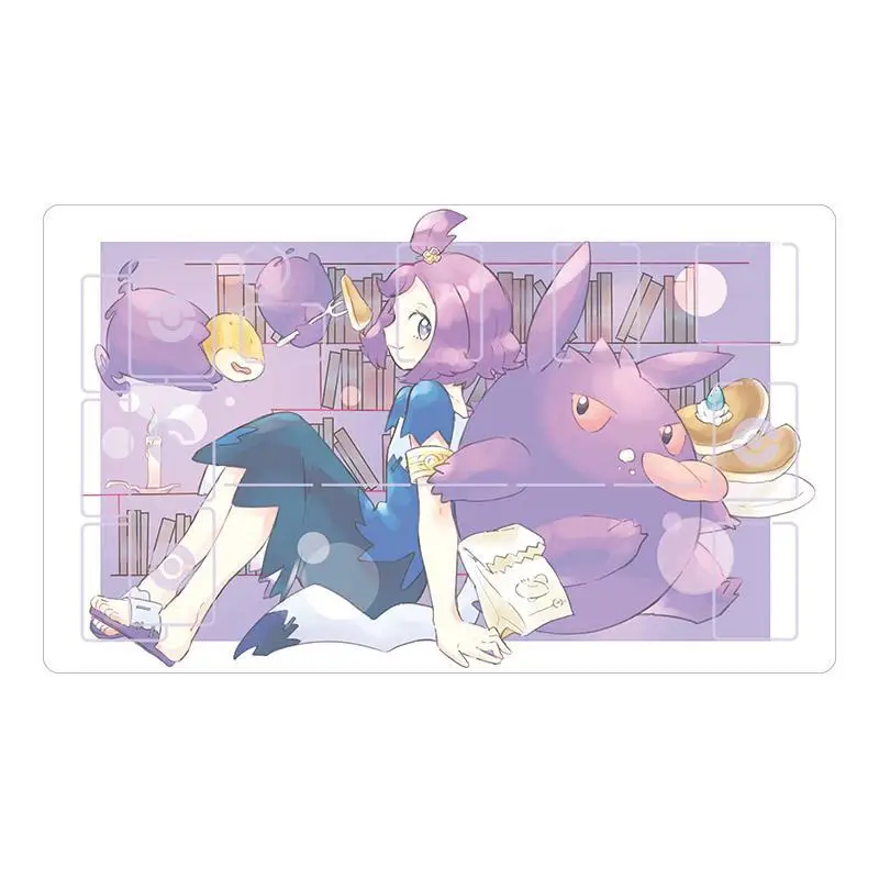 Pokemon PTCG Dedicated Game Battle Card Mat Acerola Gengar Mimikyu Anti-slip Game Table Mat Anime Gift Toy Anime Collection Card