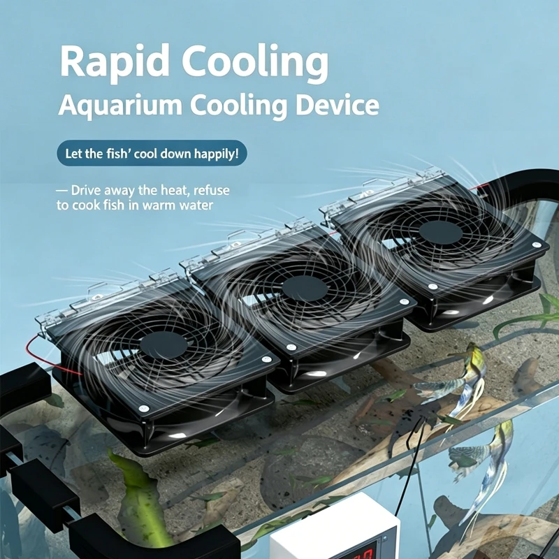 Fast Cooling Fan Adjustable Angle Aquarium Wind Speed Cold Fan USB Fish Tank Quiet Variable Speed Chiller Fan Reptile Terrarium