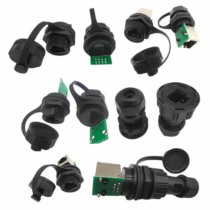 IP68 Industrial RJ45 Ethernet Plug Socket for Aviation Display Screen Waterproof Sealed an Airtight RJ45 Network Connector Joint