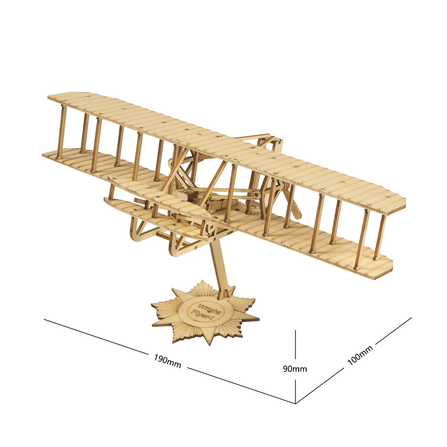 DW Hobby VC09 Wright Flyer 1:65 Balsa-Bausatz – 9 Zoll 1903 Statisches Modell 3D-Holzpuzzle – Detail 9