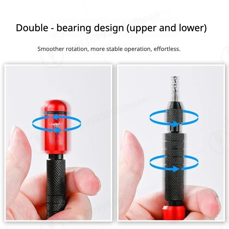 MS-091 Dual Bearing Self-Rotating Hand Drill Precision Pin Vise for Hobby DIY Staking Drilling Tool