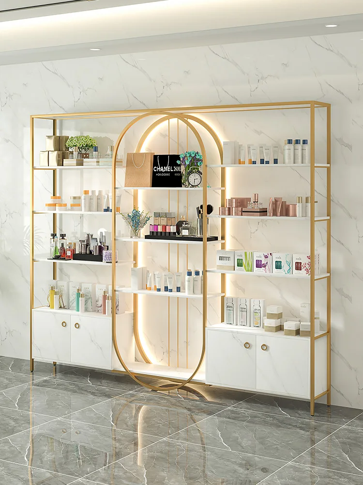 Skincare and cosmetics display rack, beauty salon display cabinet, nail storage display cabinet