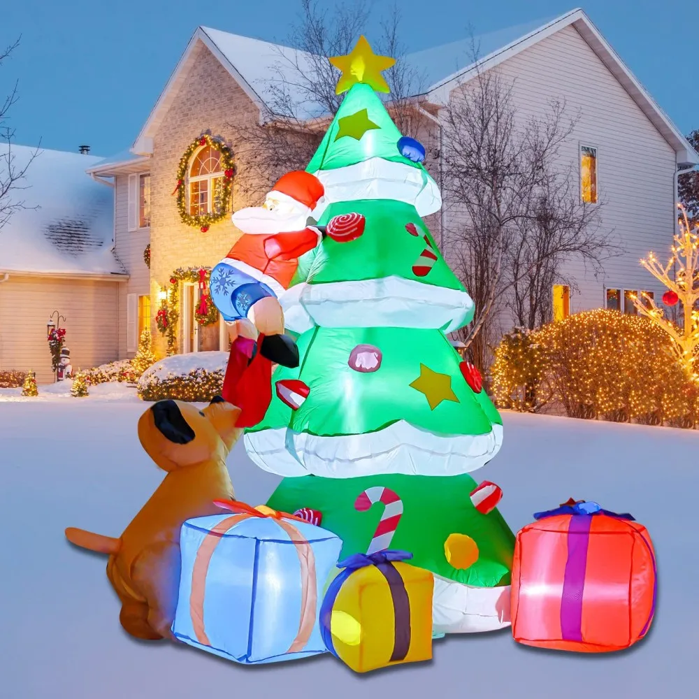 

2.1M/7FT Christmas Inflatable Xmas Tree with Built-LED Outdoor Indoor Ornaments Christmas Gifts New Year Party Decoration Toys