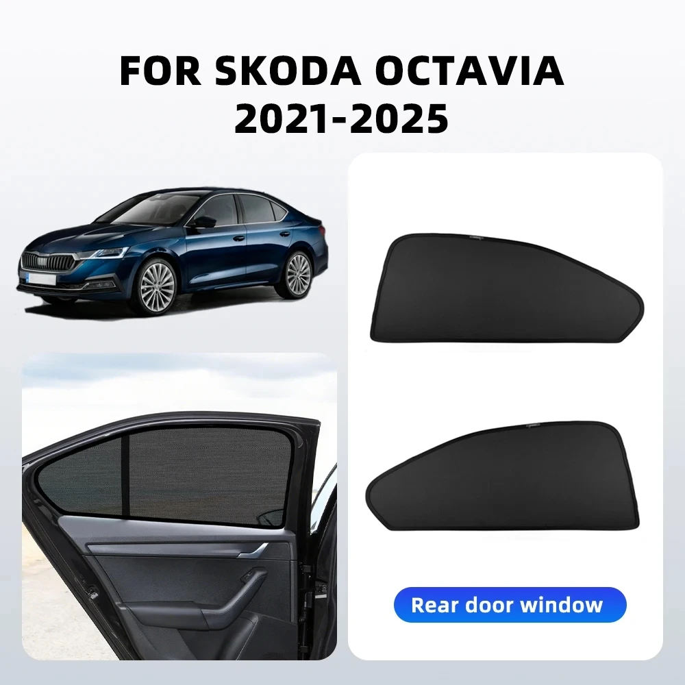 Car Sun Shade Shield For Skoda Octavia 4 2020 2021 2022 2023 2024 2025 Windshield Blind Curtain Rear Side Window Sun Shade Visor
