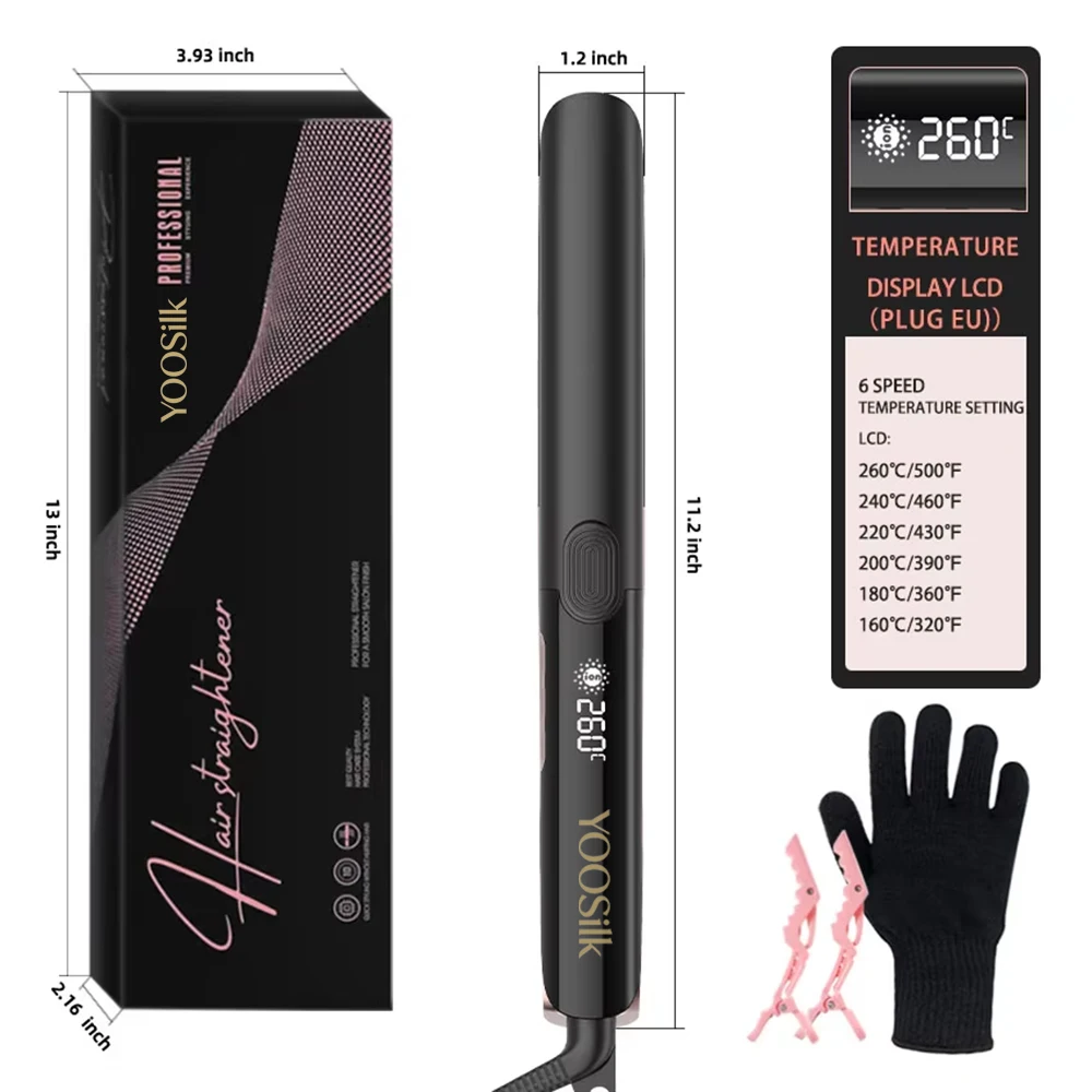 2 in 1 Professional Hair Straightener Negative Ion Hair Curler Ceramic Flat Iron Keratin Treatment Frizzy Hair Recovers Damaged