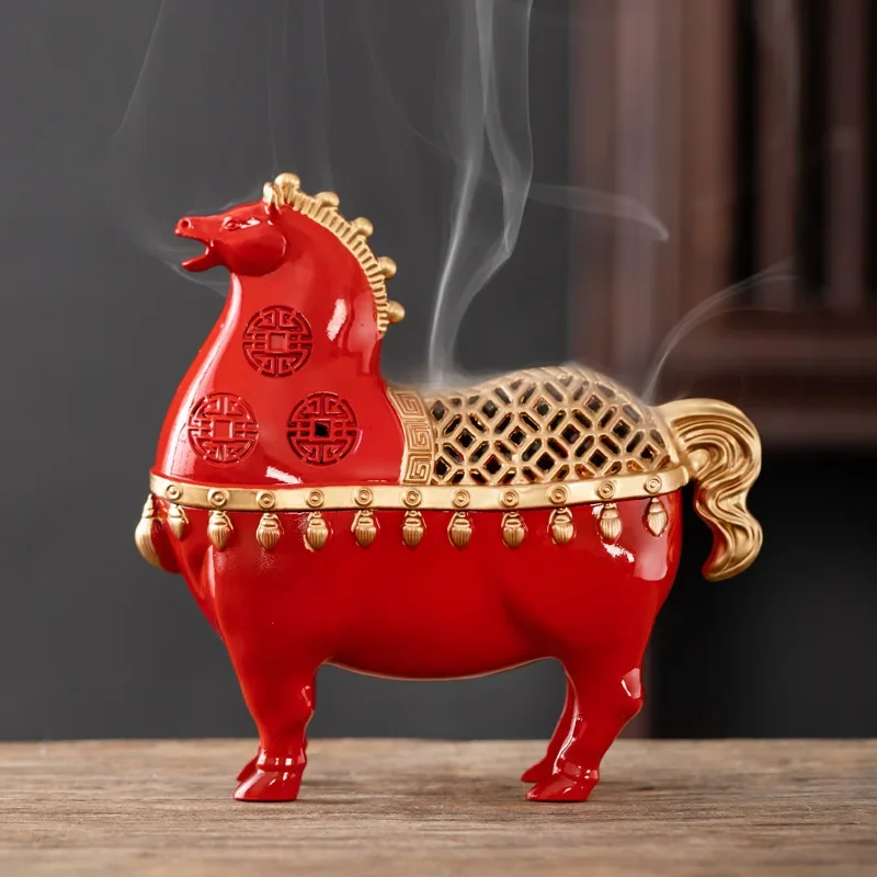 Instant Wealth Alloy Incense Burner Ornament Agarwood Sandalwood Incense Ceremony Elegant Wealth-Attracting Incense Burner