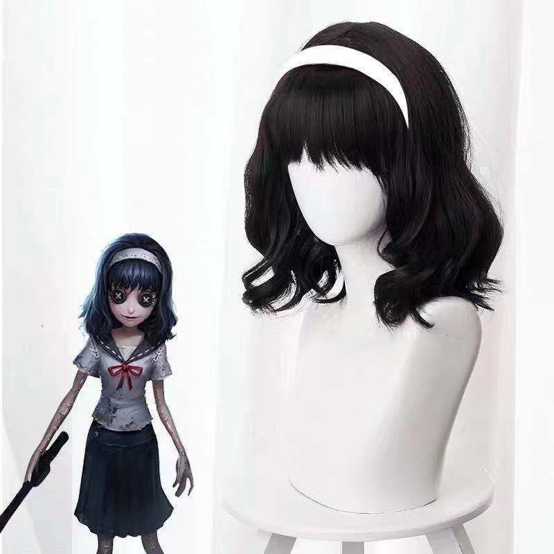 Kawakami Tomie Cos Perücke Spiel Identität V Rolle Modellierung Schwarz Langes Glattes Haar Anime Hexe Gläubige Cosplay Micro Roll Haar