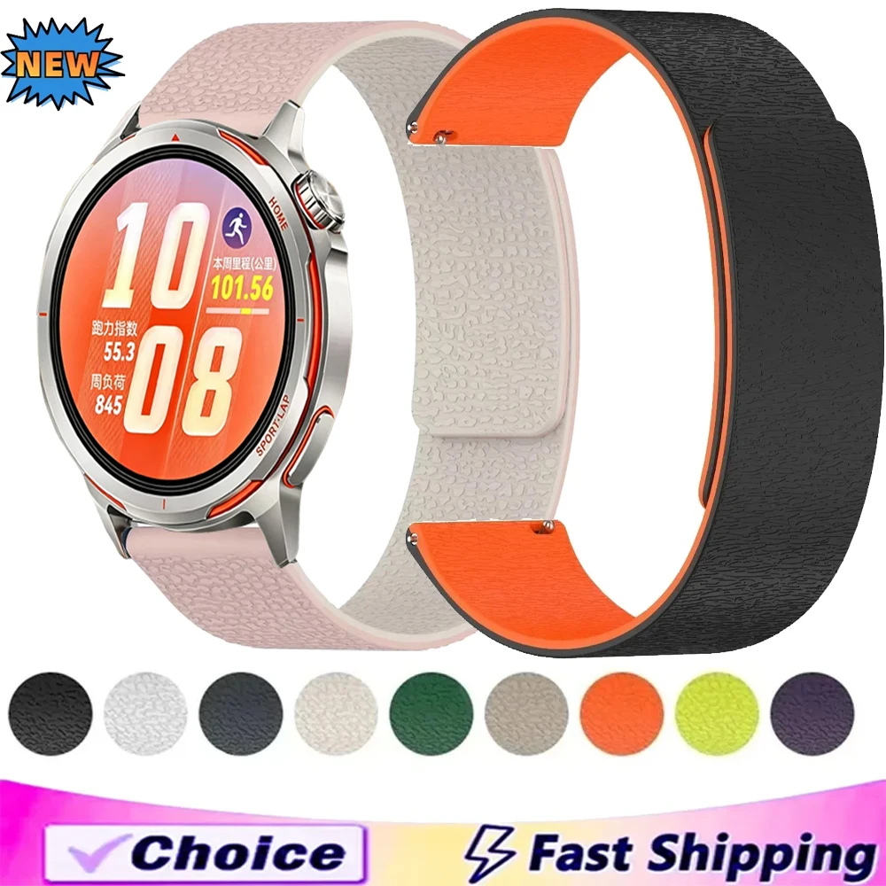 Atmungsaktives Silikonarmband für Huawei Watch GT Runner 2/Ultimate 2/GT6-5-4 46mm Magnetisches Band Amazfit Balance 3/Bip 6-5-Max Armband