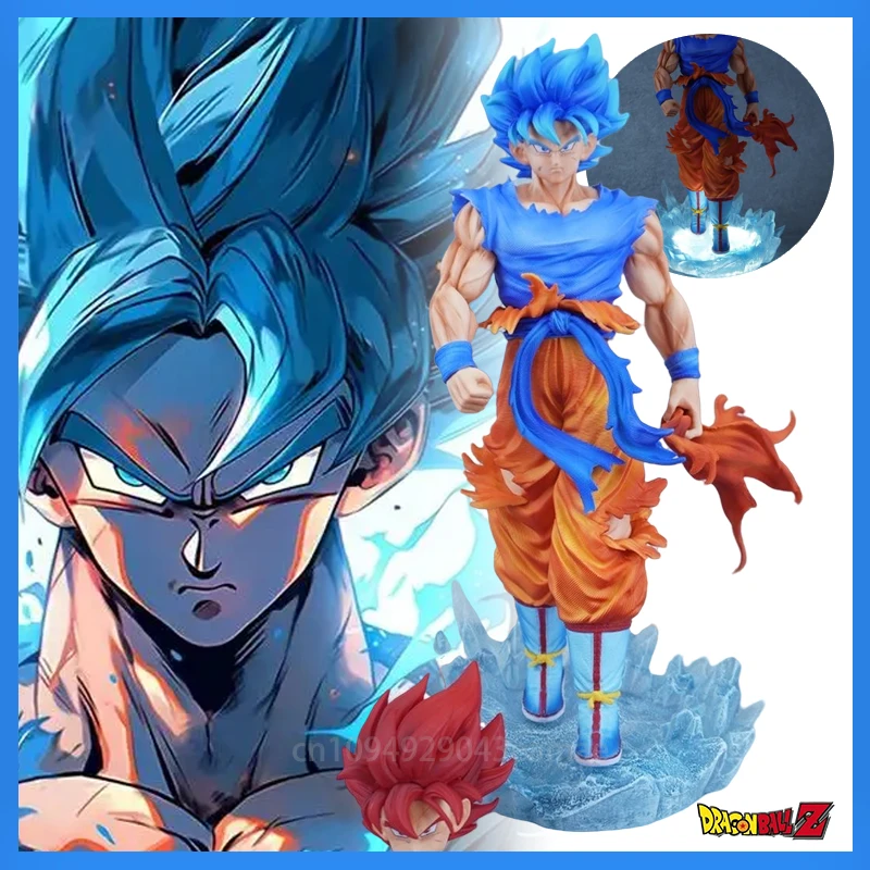 

Son Goku Figure Two Heads Blue Goku Dragon Ball Figures Luminous Anime Figurine Pvc Collection Model Decoration Doll Statue Toys