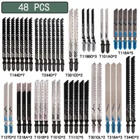 10/20/35/48Pcs T-Shaft Jigsaw Blades HCS Assorted Jig Saw Blades For Wood Plastic Metal Cutting T119B T111C T218A T118A T118B