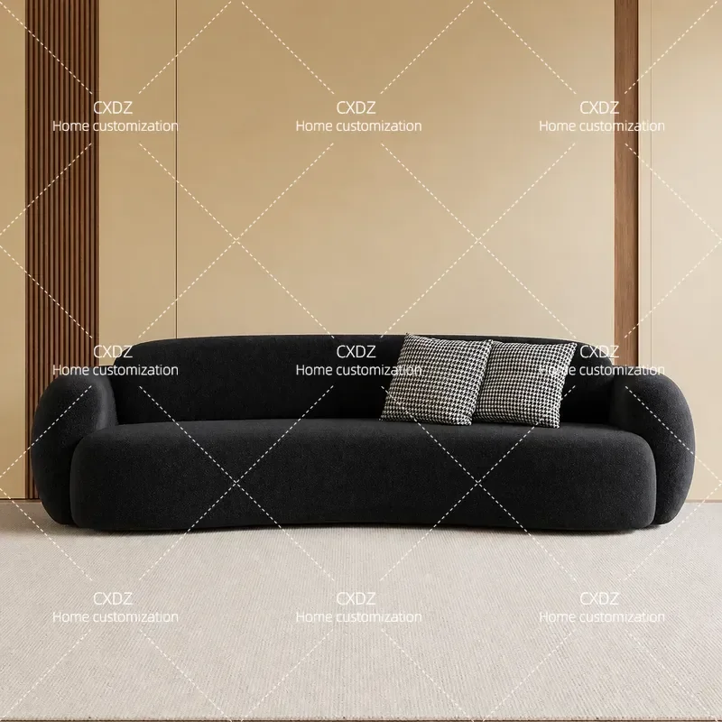Retro Black Sofa for Small Apartment Living Room Clothing Store Beauty Salon Reception Negotiation Leisure Seating