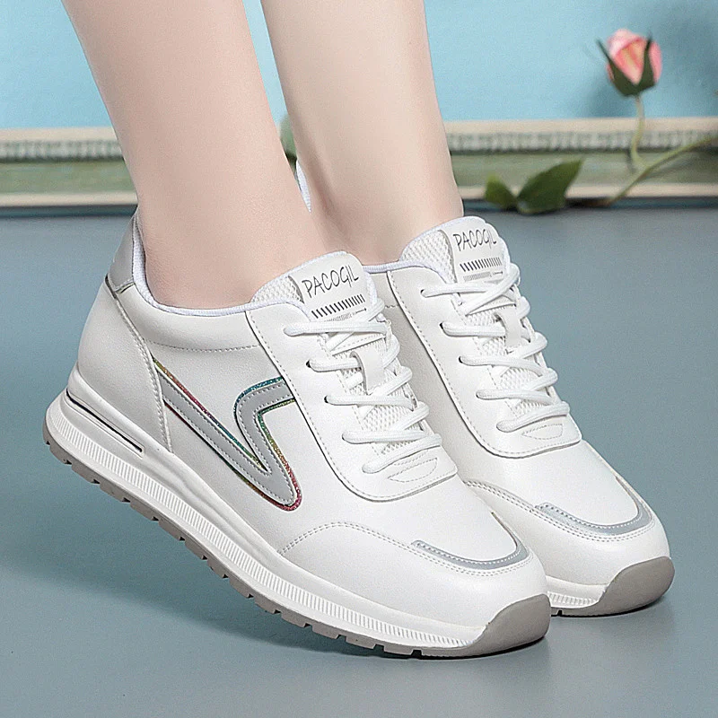 

Spring Round Head Deep Mouth Sneakers Women Light Versatile Breathable Cross Casual White Shoes Forrest Tennis Sneakerl