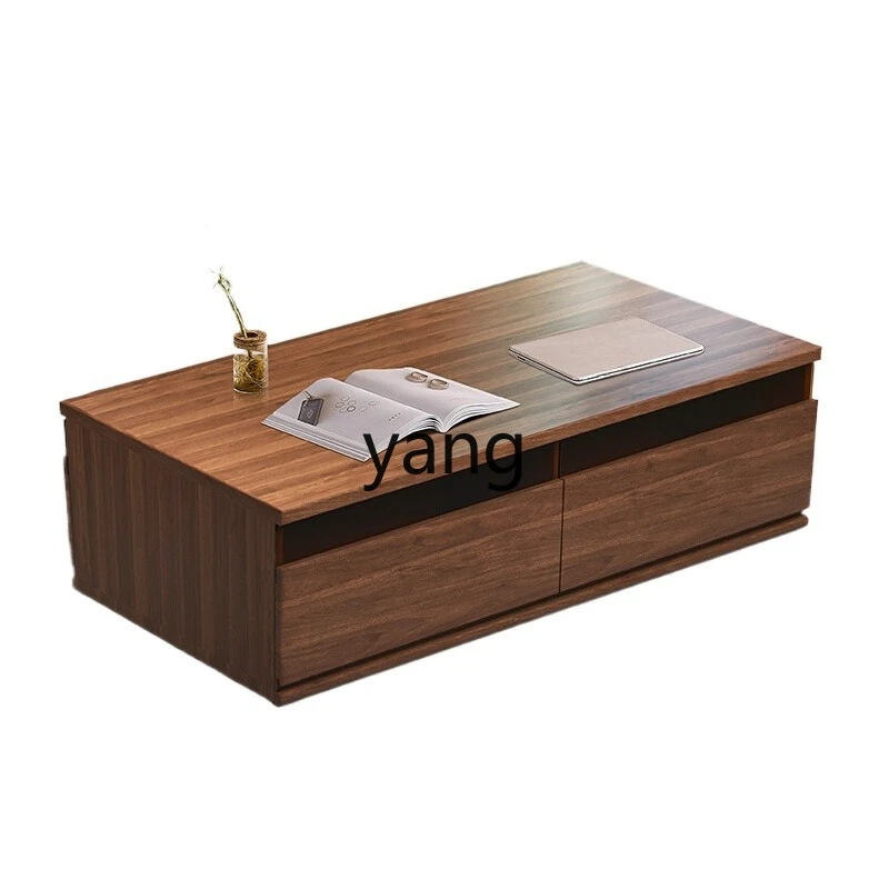 LHH black walnut coffee table rectangular tea table modern simple living room coffee