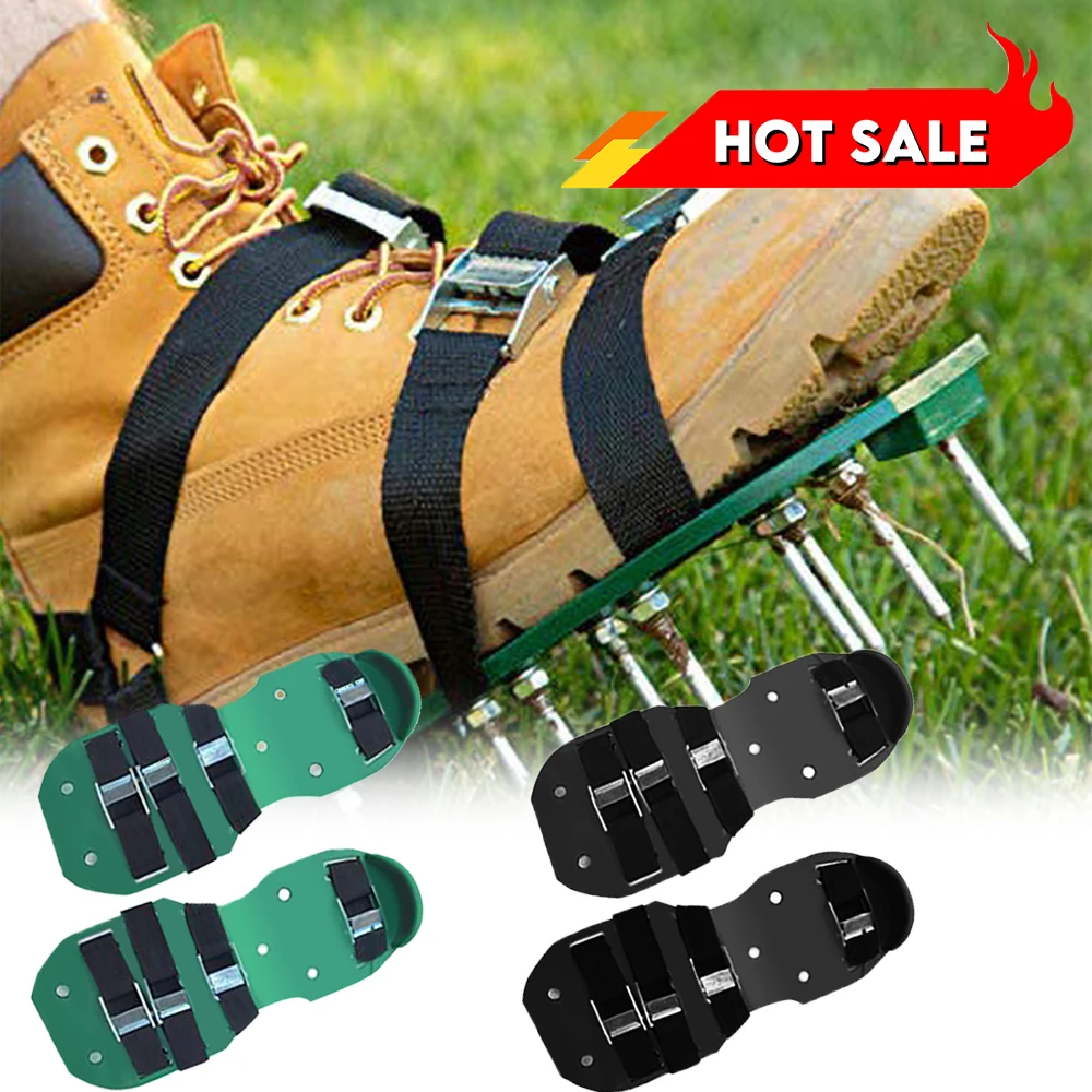 1 Pair Grass Spiked Gardening Walking Revitalizing Lawn Aerator Sandals Nail Shoes Yard Garden Tool Scarifier Nail Cultivator