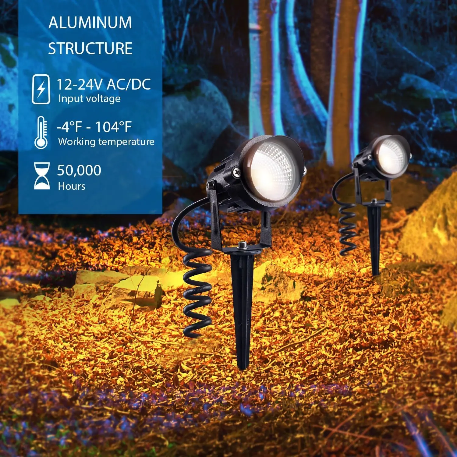 12 واط LED أضواء المناظر الطبيعية 12V24V مقاوم للماء حديقة مسار أضواء سوبر الجدران الأشجار أعلام الأضواء مع حامل سبايك (8 حزمة)