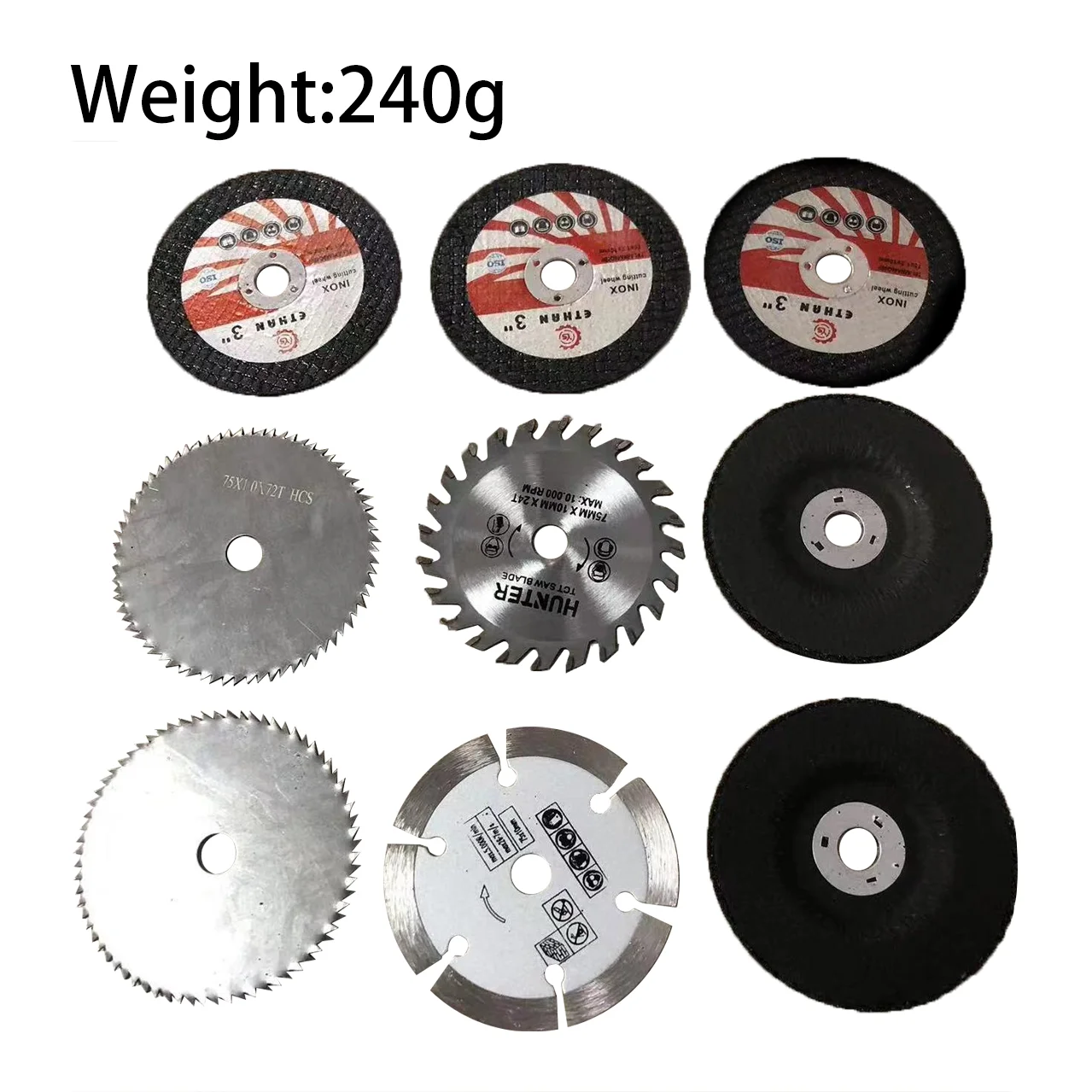 9PCS Mini Grinder Cutting Disc Wood Tile Marble Concrete Metal Glass Dia 76mm 3inch Saw Blade Hand Tool Angle Grinder Accessory