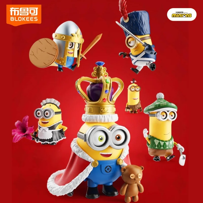 Blokees Minions Series Building Blocks Cuteness Celebration Assembly Model King Bob Ornaments Maid Phil Kinght Gave Toys Gifts