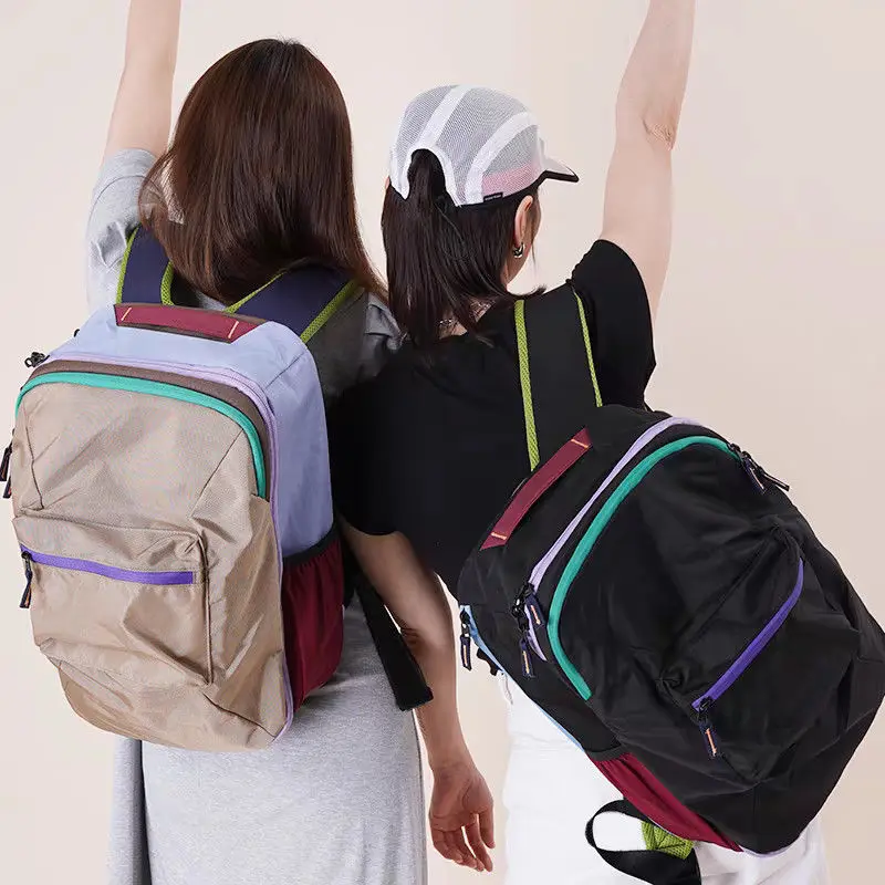 대용량 배낭 야외 경량 패치워크 패션 빈티지 배낭 남여 올 매치