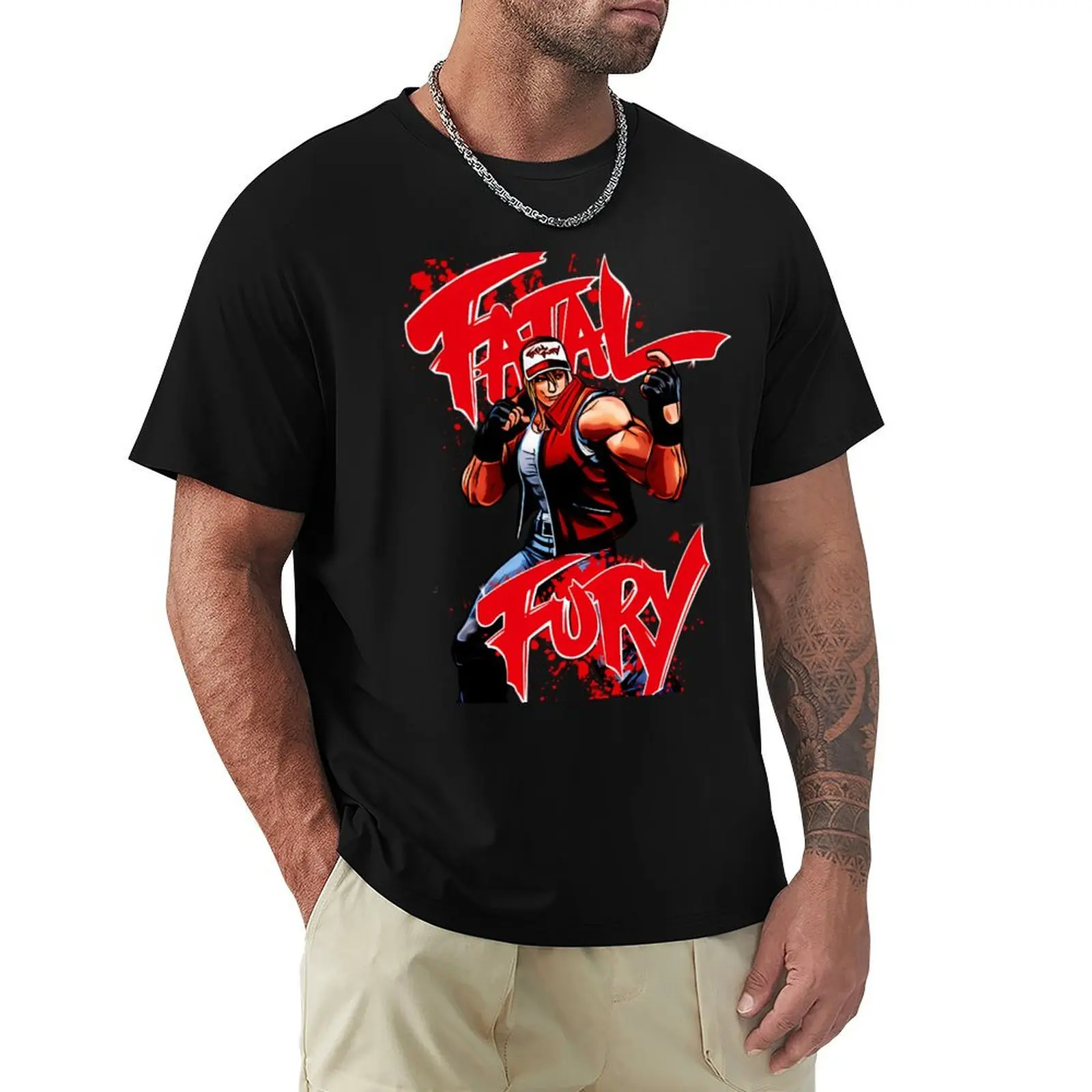 Fatal Fury - King Of Fighters Edition T-Shirt cotton t-shirt plain for man package T-Shirt