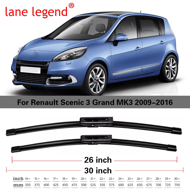 Car Front Rear Windshield Windscreen Wiper Blades Set For Renault Scenic 3 Grand MK3 2009 2010 2011 2012 2013 2014 2015 2016